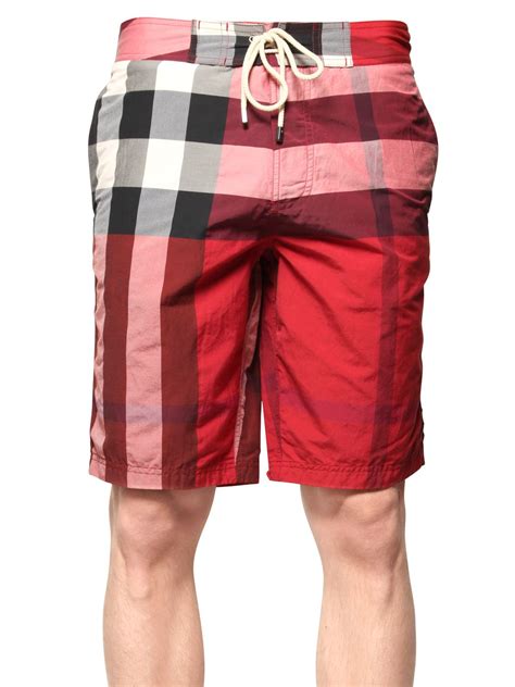 burberry swim shorts red|Burberry big check swim shorts.